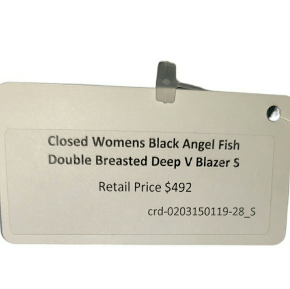 NWT CLOSED Black Angel Fish Double Breasted Deep V-Neck Black Size S - Picture 3 of 8